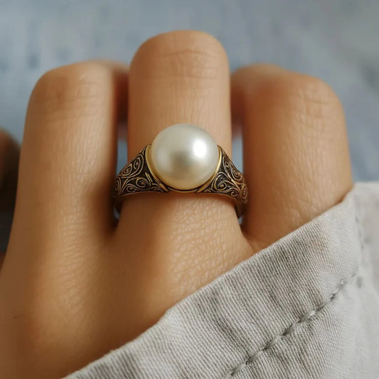 Gouden Filigraan Parelring